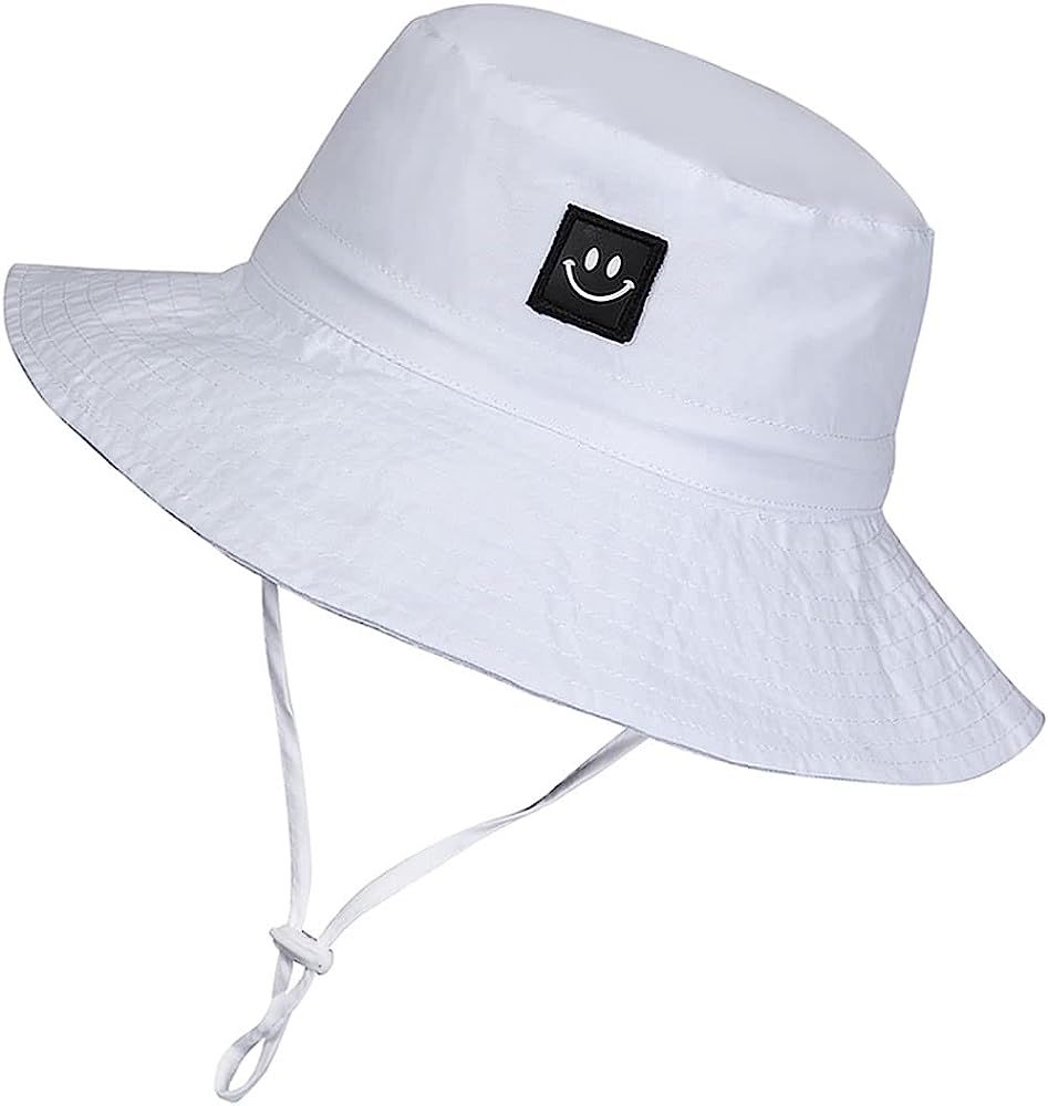 MaxNova Baby Sun Hat Smile Face UPF 50+ Sun Protection Toddler Bucket Hat for Boys Girls 0-5T | Amazon (US)