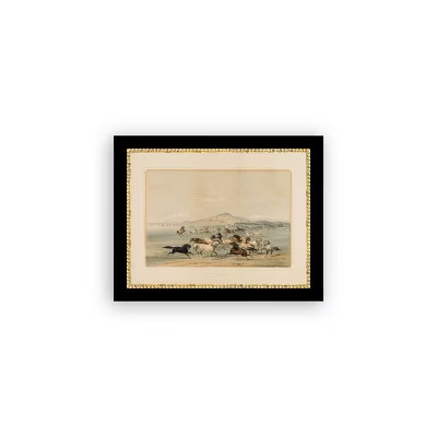 Petal Lane 9"x7" Field of Horses Wall Art: Vintage Style, Mixed Media, Framed Canvas, Sawtooth Ba... | Target