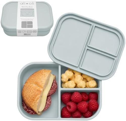 Ali+Oli Silicone Bento Box (Blue) Lunch Box for Kids, Toddlers, Preschoolers & Adults | BPA-Free ... | Amazon (US)
