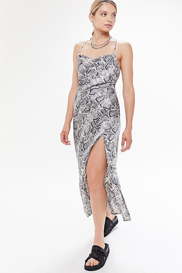 ASTR The Label Animal Print Cowl Neck Slip Dress - Animal Xs at Urban Outfitters | Urban Outfitters (US and RoW)