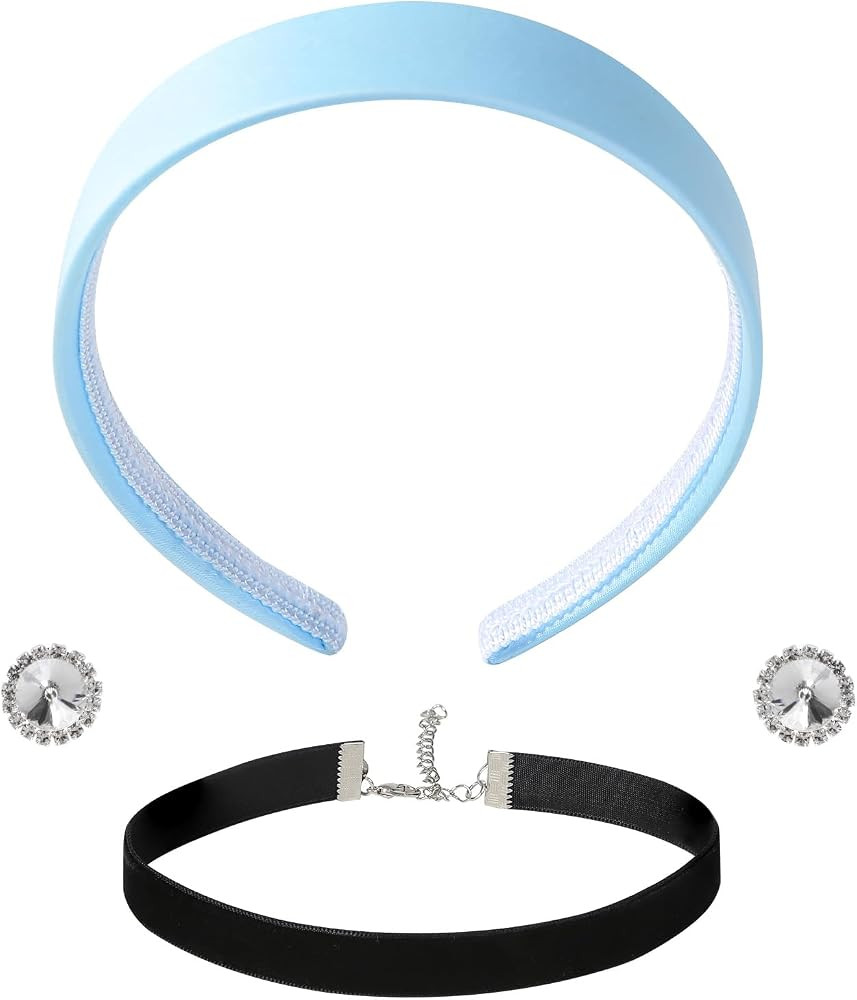 Women Princess Costume Accessories Headband Choker Earrings Set Halloween Cosplay | Amazon (US)