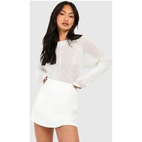 Womens Crepe Wrap Skort - White - 14, White | Boohoo.com (UK & IE)