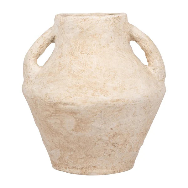 Pottery Modern Decorative Vase Featuring Unique Sculptural Form - Textured White - 14" x 14" x 14... | Bed Bath & Beyond
