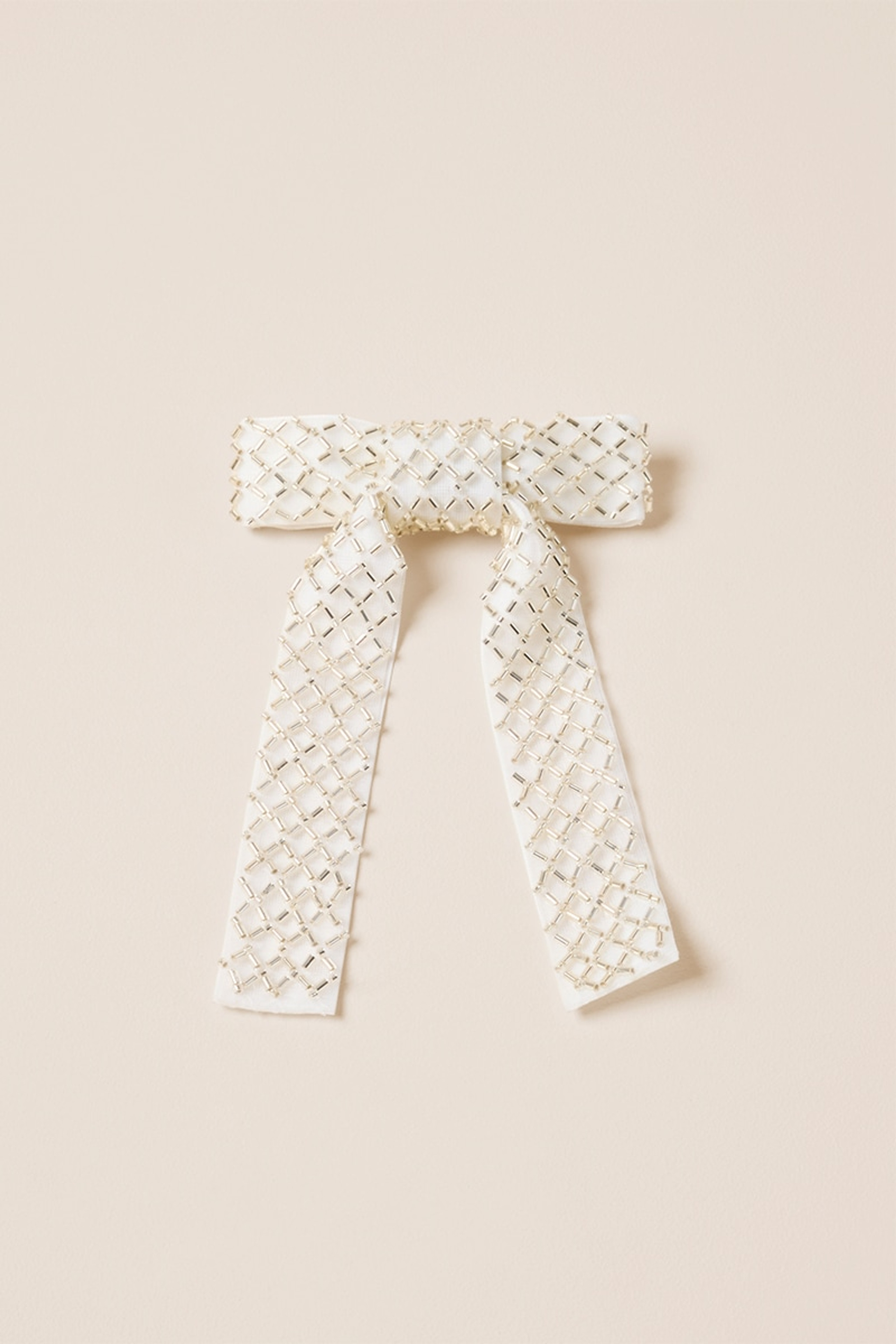 Elle Beaded Bow Barrette | Francesca's