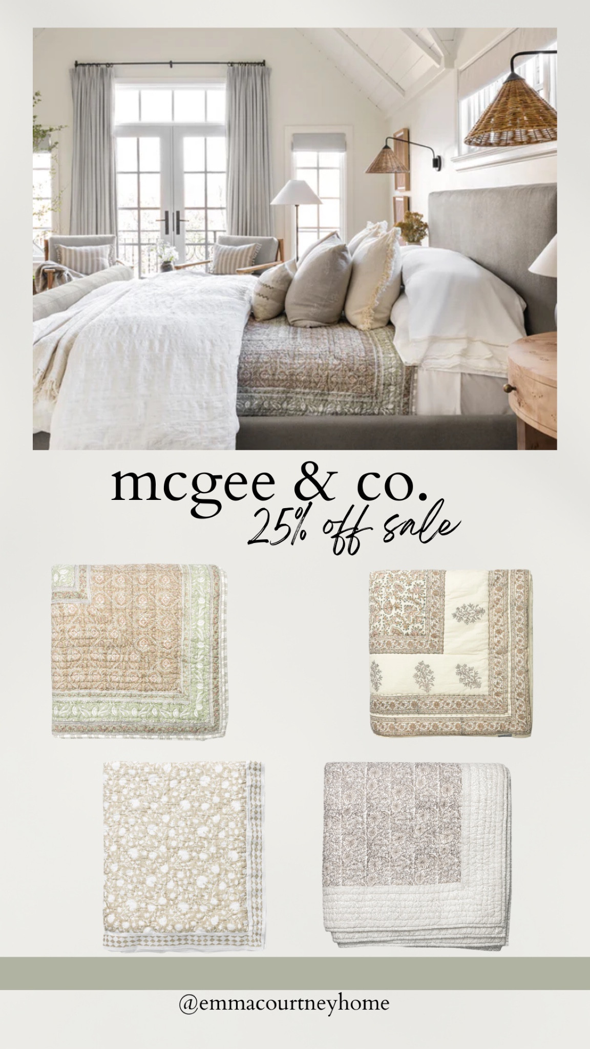 If you haven’t heard, quilts are back in style with big designers like studio McGee and Amber Lewis using them in styling. 

McGee and co had 25% off right now. Great time to buy these beautiful quilts! 

#LTKhome #LTKSeasonal #LTKsalealert