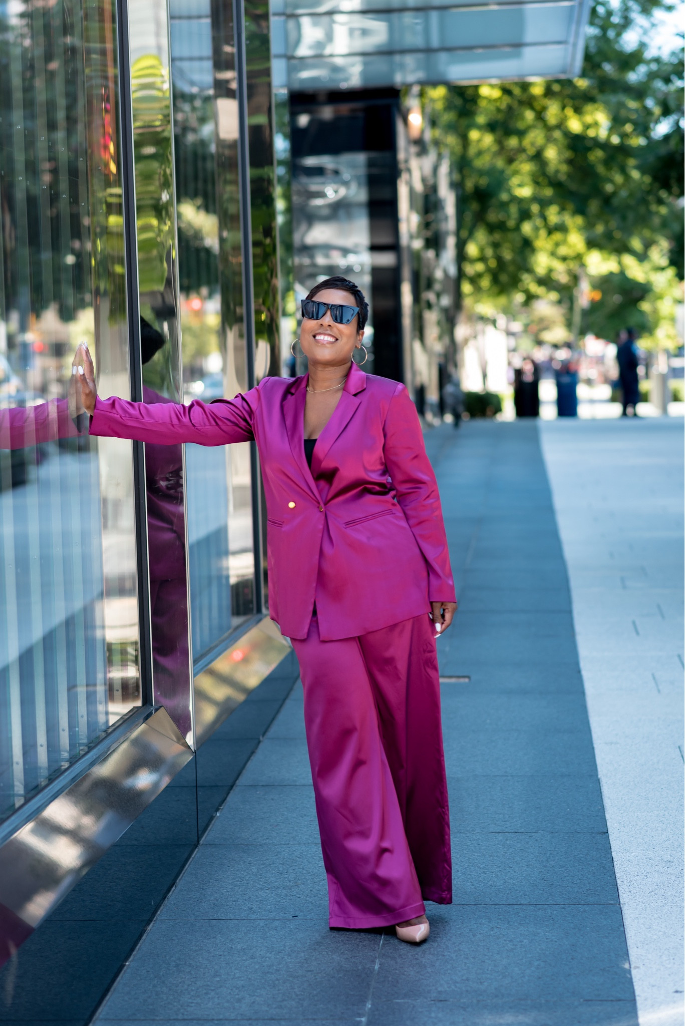 Matching satin suit set satin blazer  satin wide leg pants #suit #matchingset

#LTKSeasonal #LTKstyletip