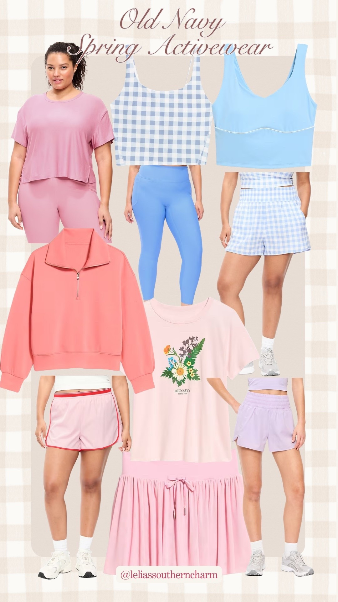 New Old Navy Spring activewear that I’m loving right now! 💖 Lovs the gingham print and the pink shorts with the red trim!! 

#LTKActive #LTKfitnessgoals #LTKgrwm
