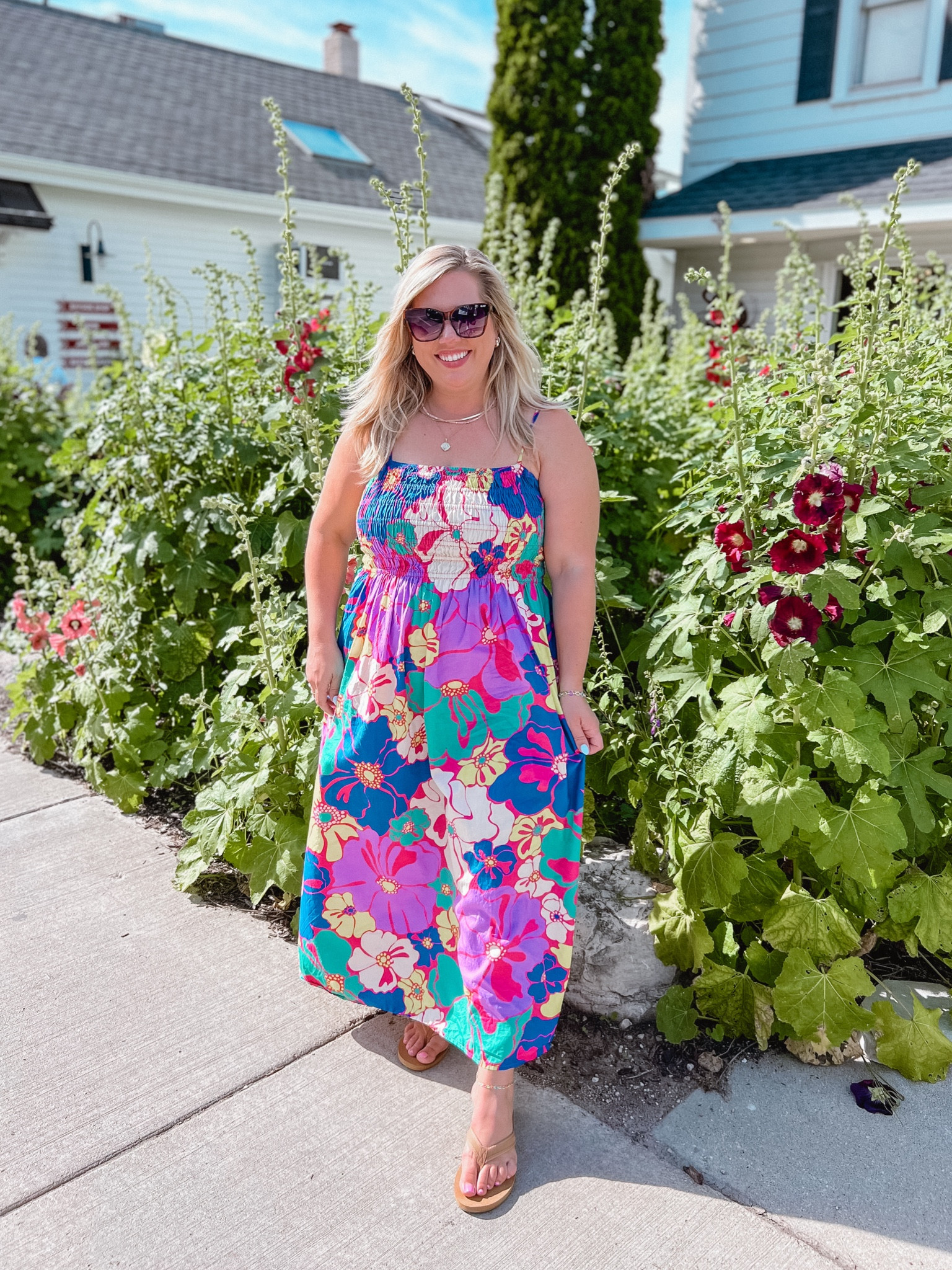 The most beautiful dress for summer! Wearing a large. It has pockets! Sunnies are BOGO free right now. 

#LTKMidsize #LTKSummerSales #LTKStyleTip