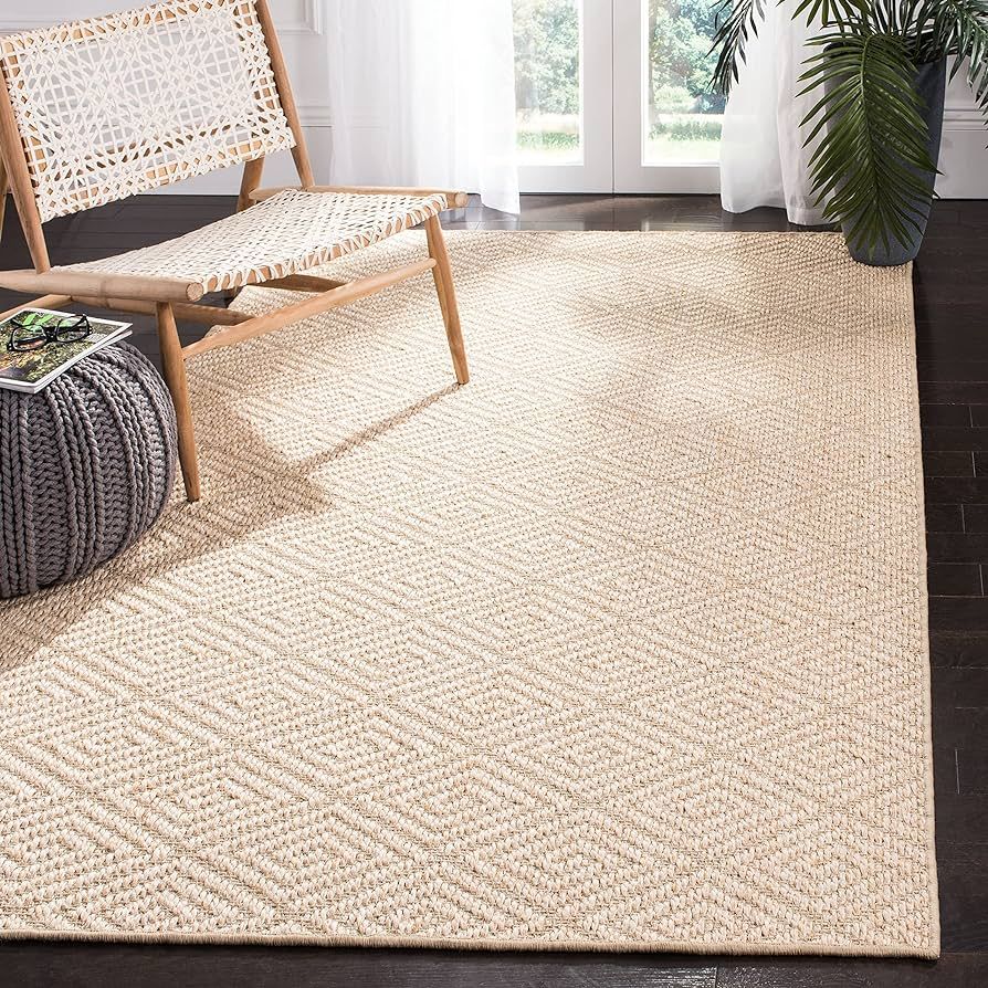 SAFAVIEH Palm Beach Collection Area Rug - 5' x 8', Beige & Beige, Sisal Design, Non-Shedding & Ea... | Amazon (US)