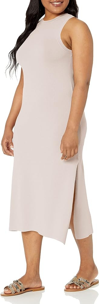 The Drop Women's Gabriela High Neck Cut-In A-Line Side Slit Maxi Sweater Dress | Amazon (US)
