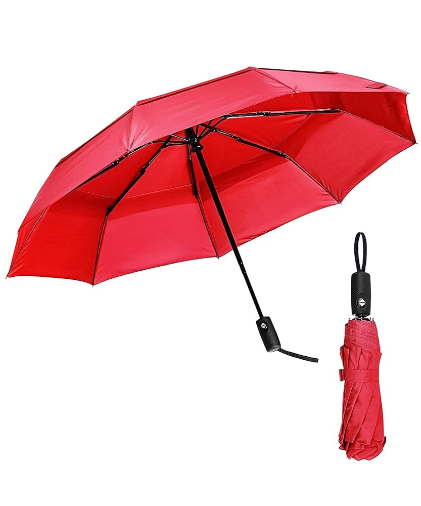 Mr. Pen- Windproof Travel Umbrella, Fiery Red, Automatic Umbrellas for Rain, Compact Umbrella, Tr... | Amazon (US)