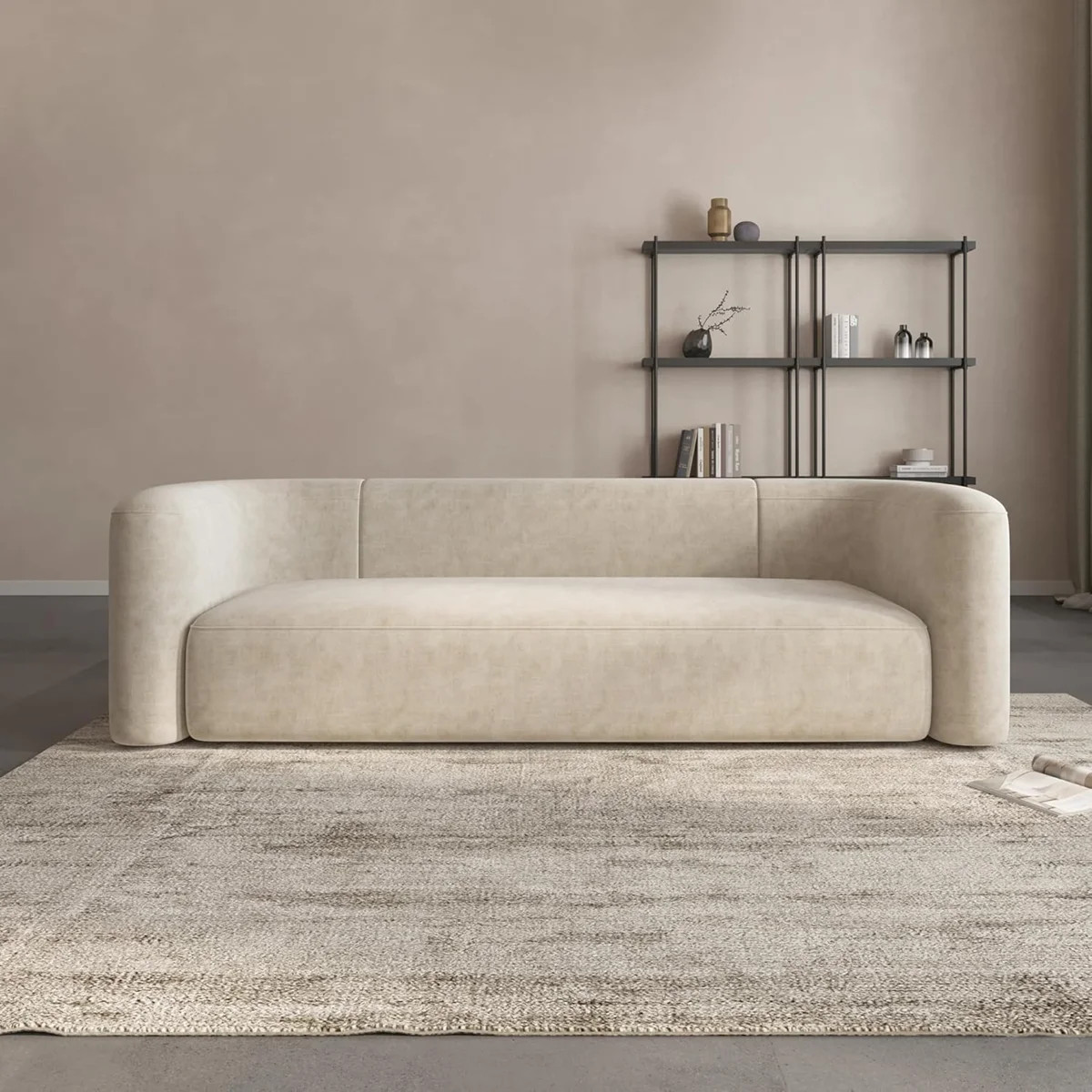 Velvet 3-Seat Couch, Tangerine | Wayfair North America