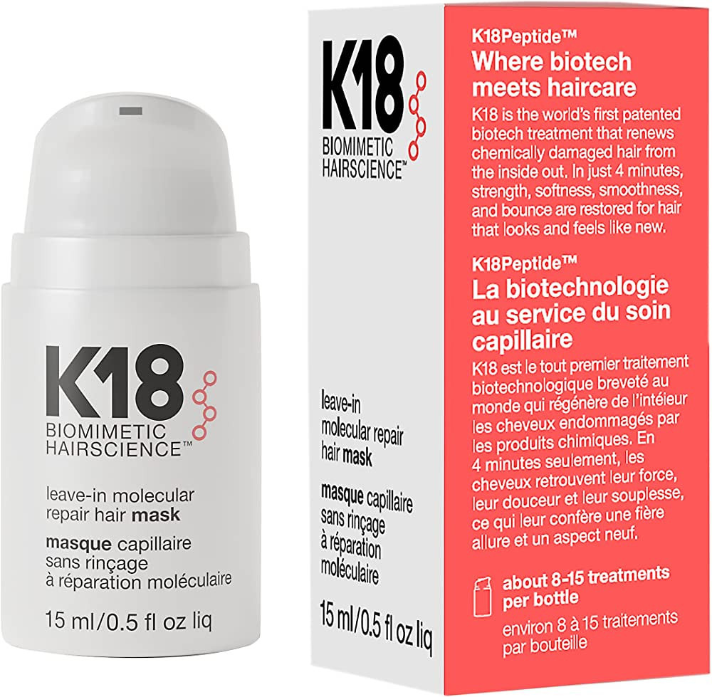 K18 Leave-In Molecular Repair Hair Mask Treatment to Repair Damaged Hair - 4 Minutes to Reverse D... | Amazon (US)