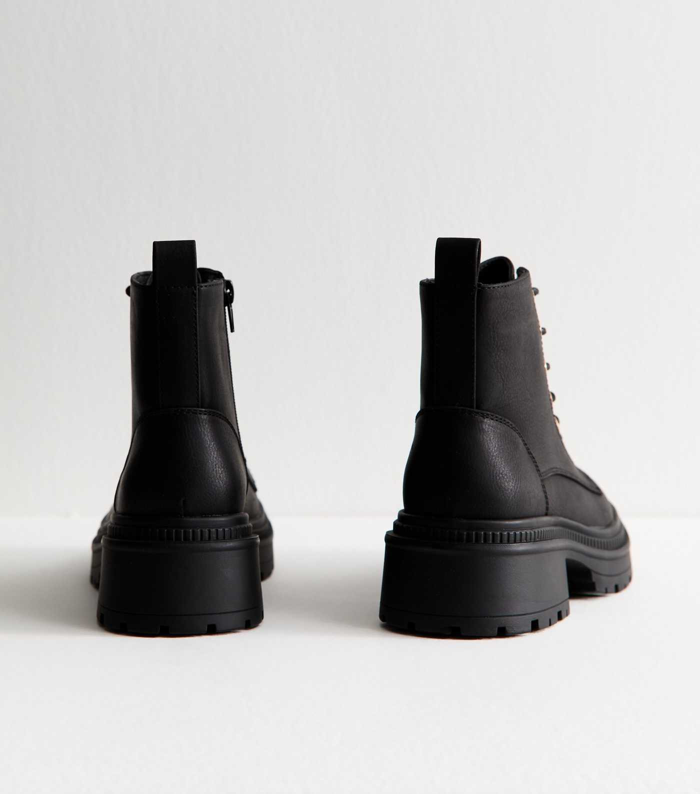 Black Faux Leather Lace Up Boots | New Look | New Look (UK)