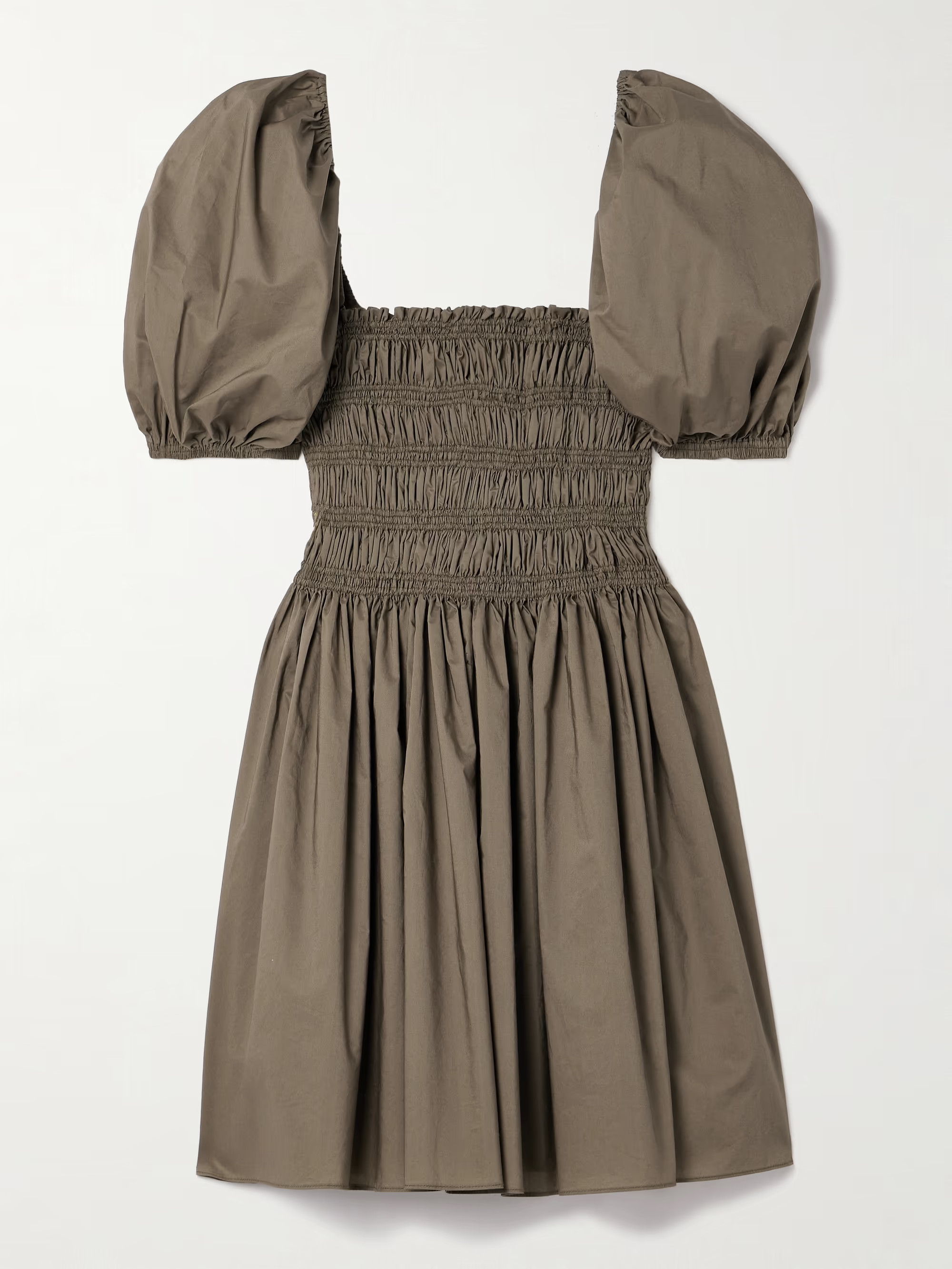 Shirred organic cotton mini dress | NET-A-PORTER (UK & EU)