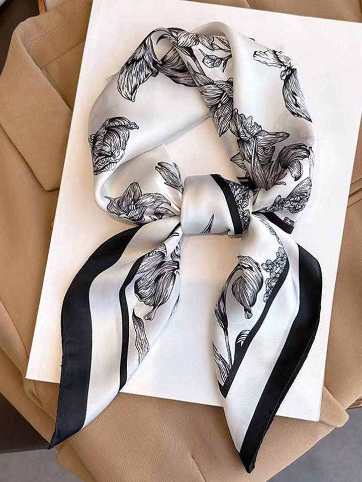 1pc 70cm Bandana Imitated Silk Printed Square Scarf Headband Multi-Functional Tie, Suitable For E... | SHEIN