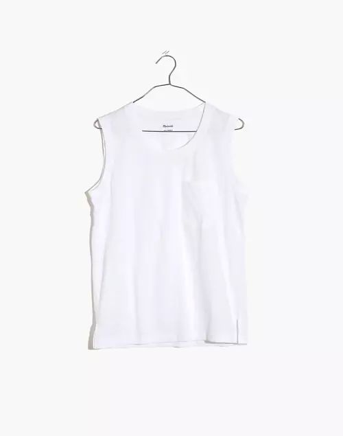 Whisper Cotton Crewneck Pocket Muscle Tank | Madewell