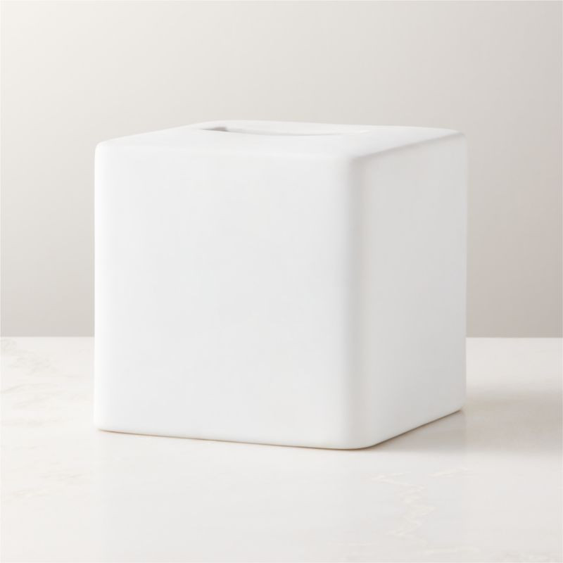 Rubber-Coated White Tissue Box Cover + Reviews | CB2 | CB2