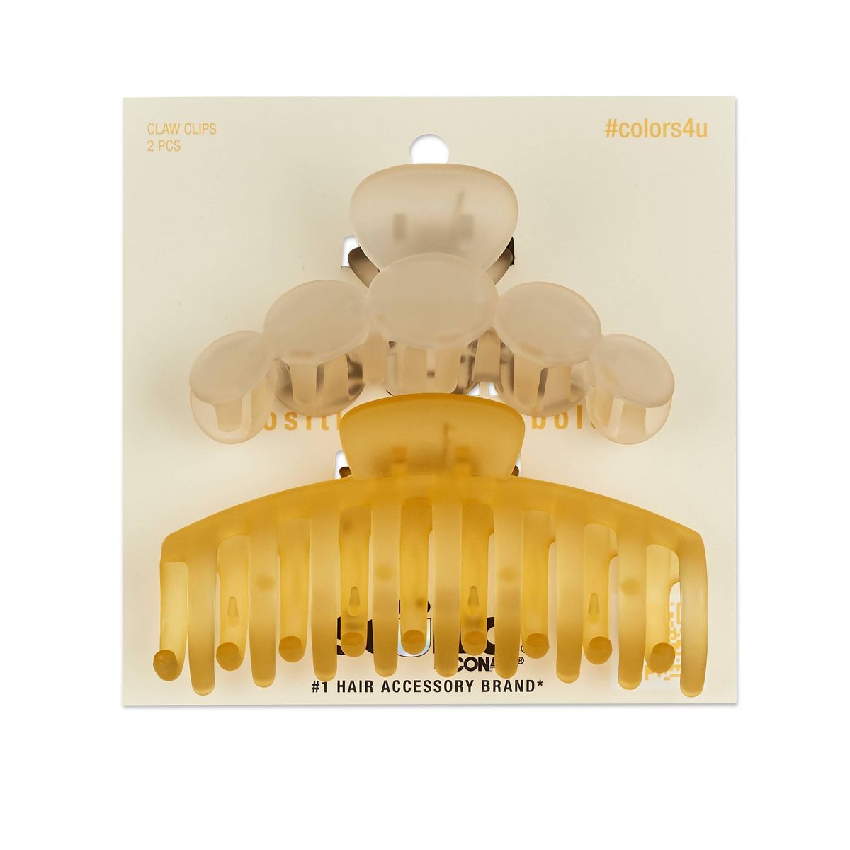 scünci be-ü-tiful Frosted Claw Clips - Yellow - 2pcs | Target