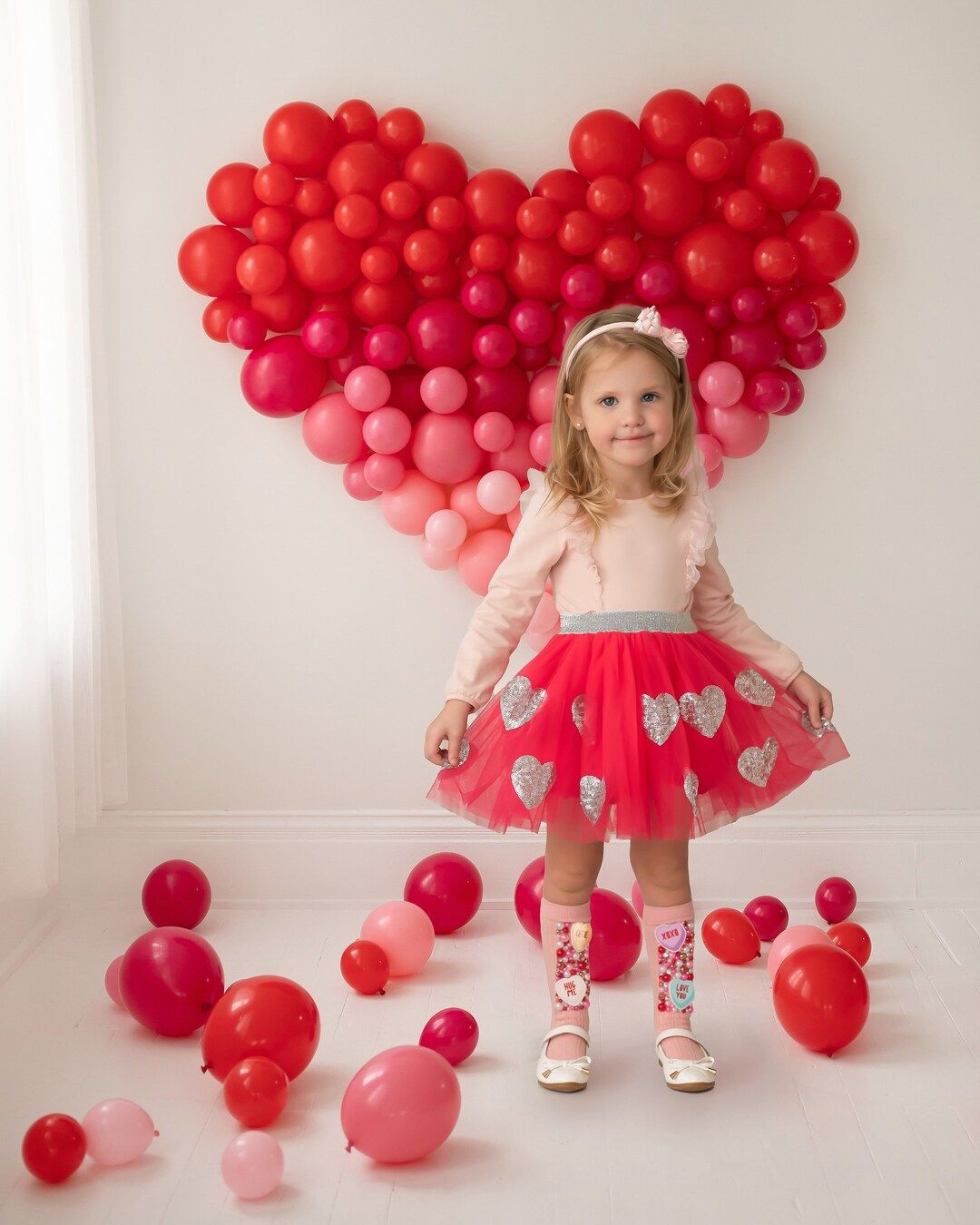 Valentine Sparkle Hearts Tutu Skirt, Girls skirt | Etsy (US)