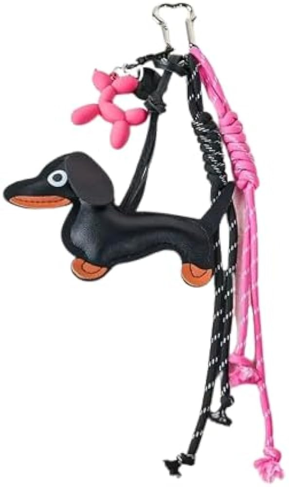 Bag Charms Purse Charms for Handbags, Braided Rope Dachshund Dog Pendant Faux Leather Keychain Or... | Amazon (US)