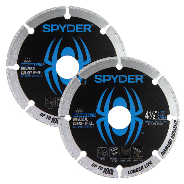 Spyder Diamond Bite Diamond Edge 2 -Pack 4.5-in Diamond Cut-off wheel Lowes.com | Lowe's
