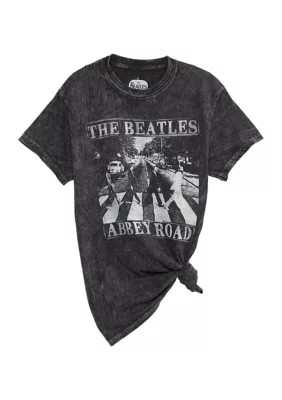 Acdc Women's Junior's Short Sleeve Side Knot Beatles Graphic T-Shirt - - | Belk