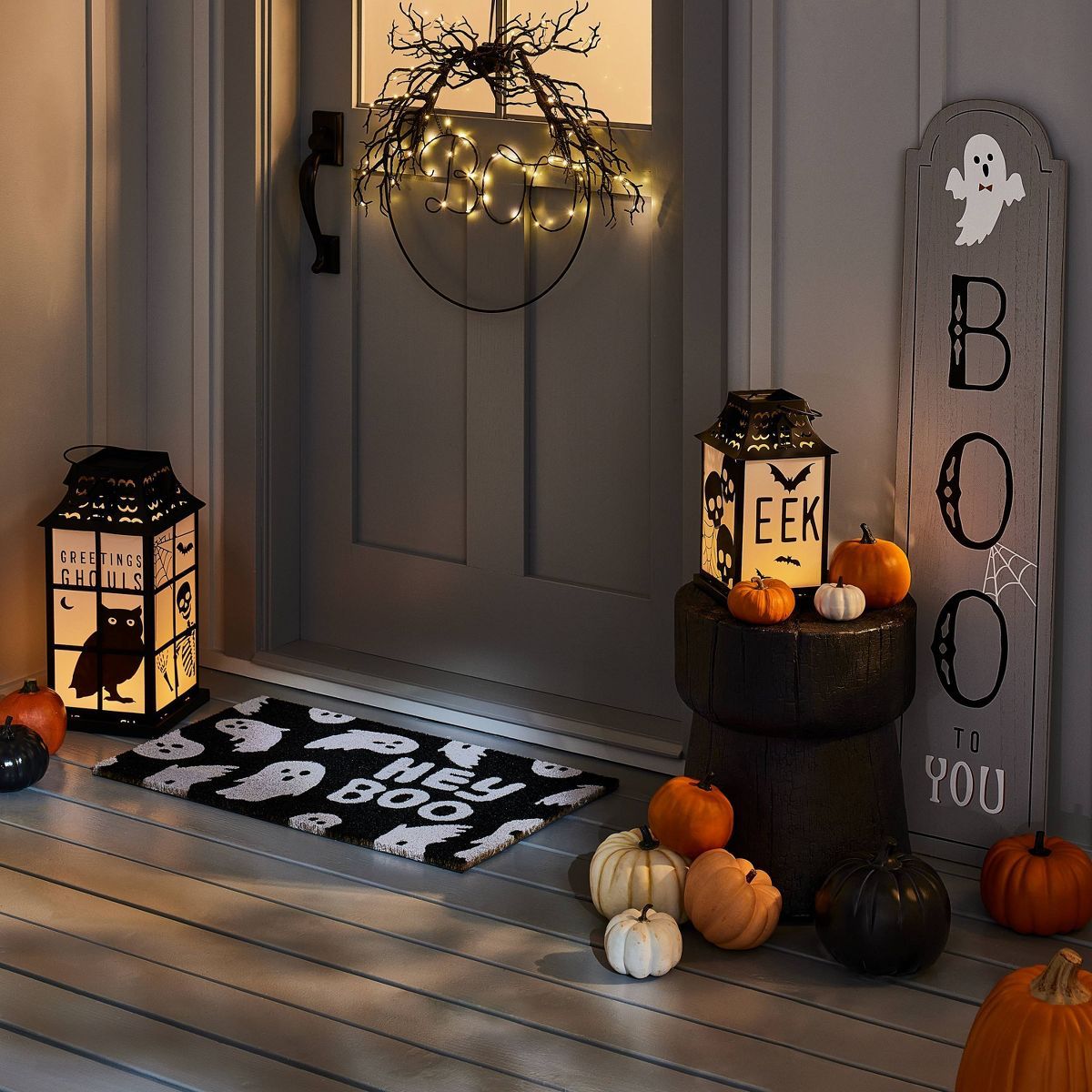 Light Up Boo Halloween Hoop Wreath - Hyde & EEK! Boutique™ | Target