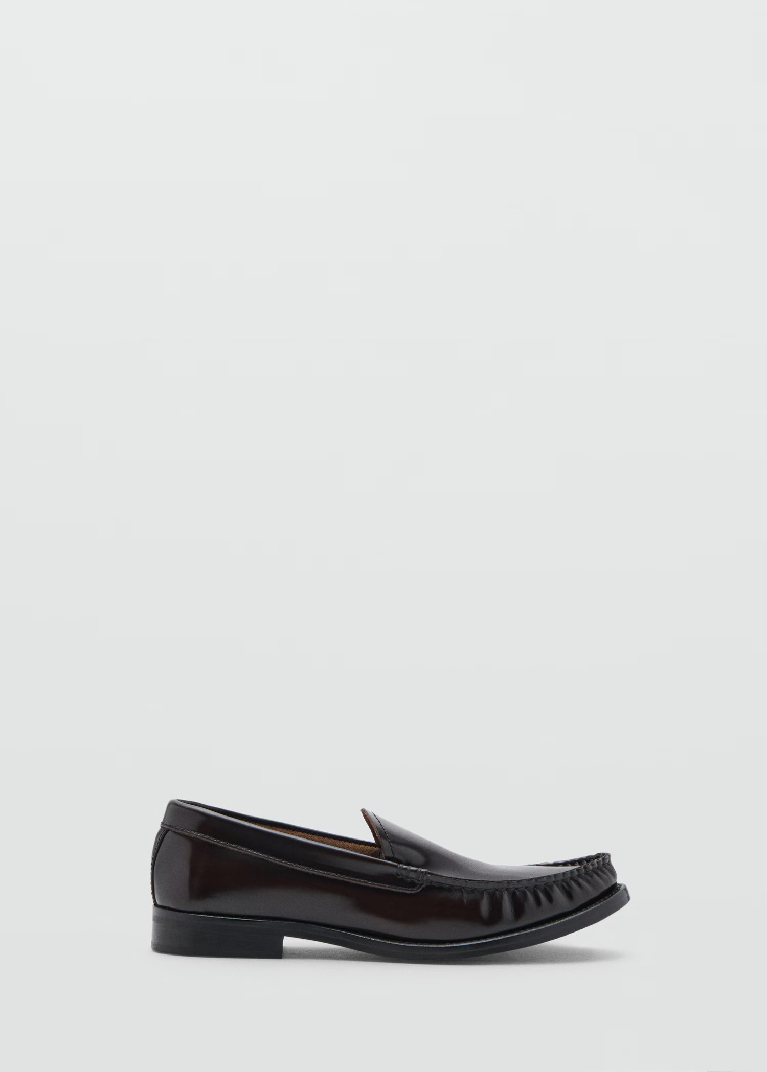 Mocassins cuir froncé | Mango EU