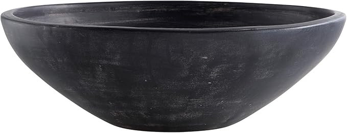 Signature Design by Ashley Meadie Casual Distressed Terra Cotta Round Bowl, Black | Amazon (US)