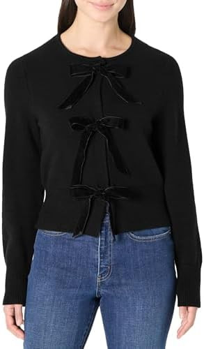 Amazon Essentials (Demi's Pick Women's Regular-Fit Long-Sleeve Tie Front Cardigan with Bows | Amazon (US)