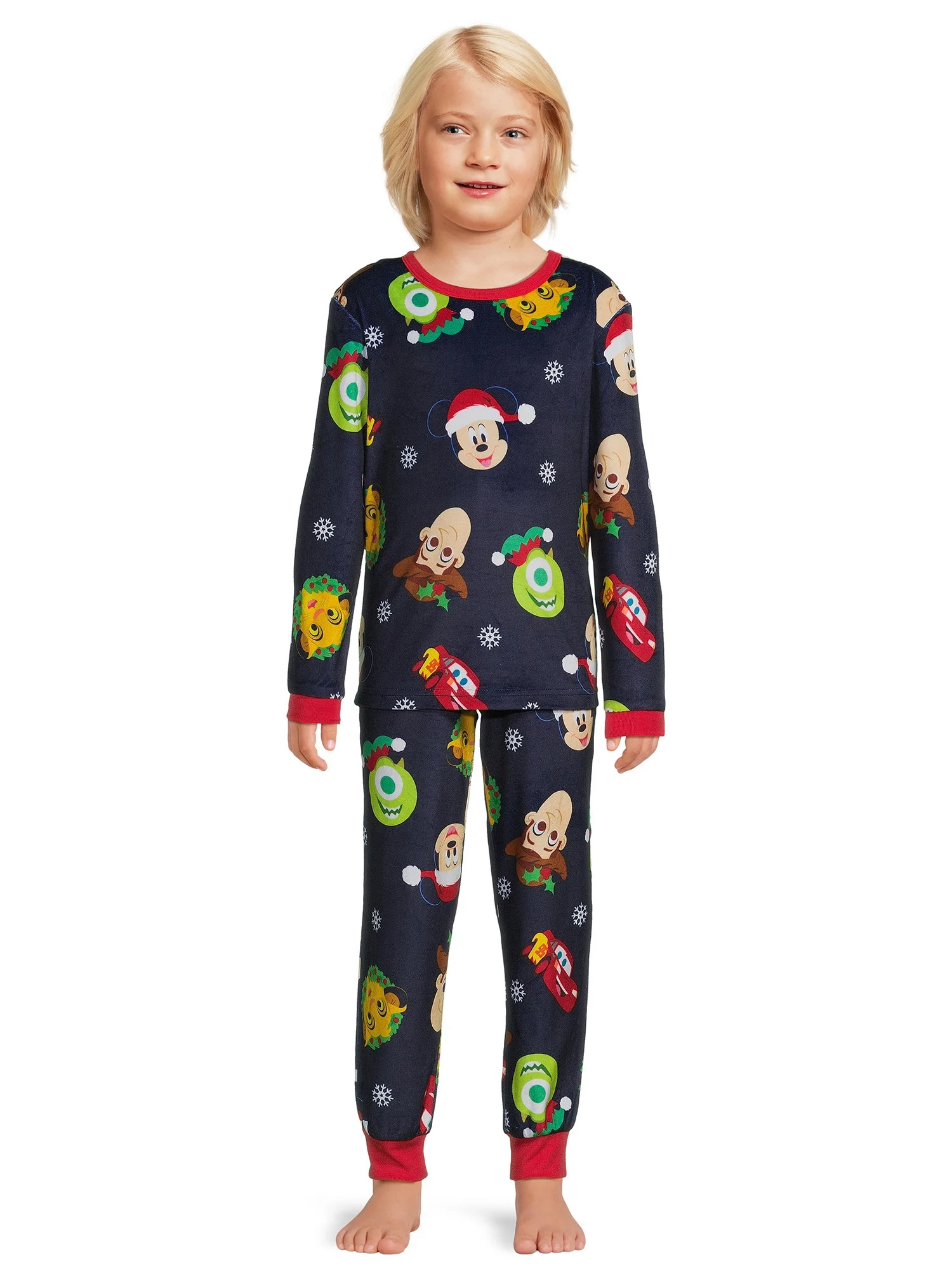 Disney 100 Boys Holiday Stars Long Sleeve Top and Pants, 2-Piece Sleep Set, Sizes 4-12 | Walmart (US)