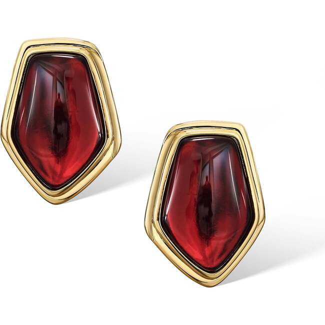 Retro Chic | Rome Velvet Earrings, Red & Gold (Multicolor, One Size) | Maisonette | Maisonette