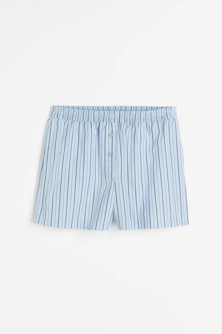 Cotton Boxer-style Shorts - White/striped - Ladies | H&M US | H&M (US + CA)