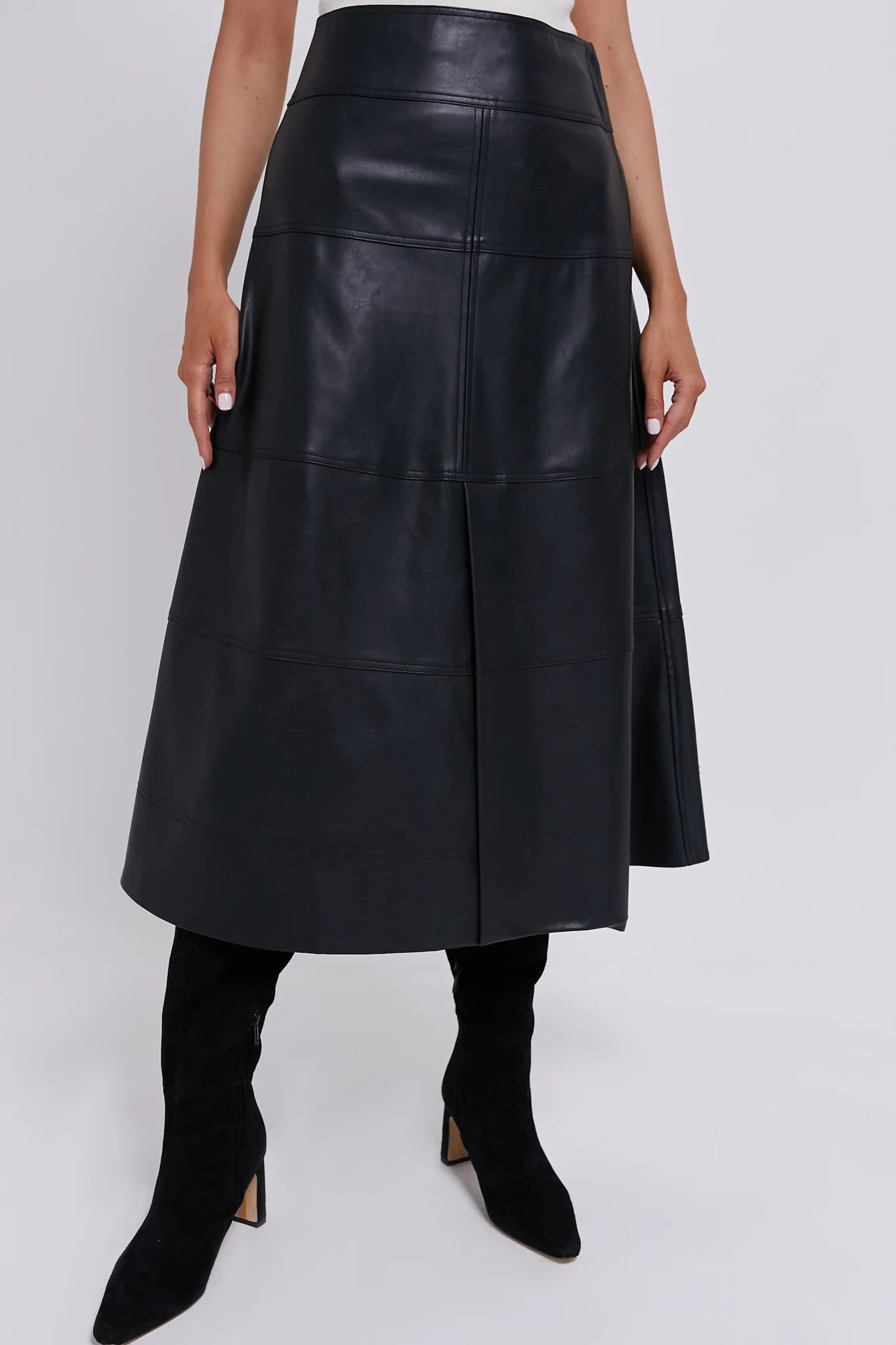 Black Leather Lucille Skirt | Tuckernuck (US)