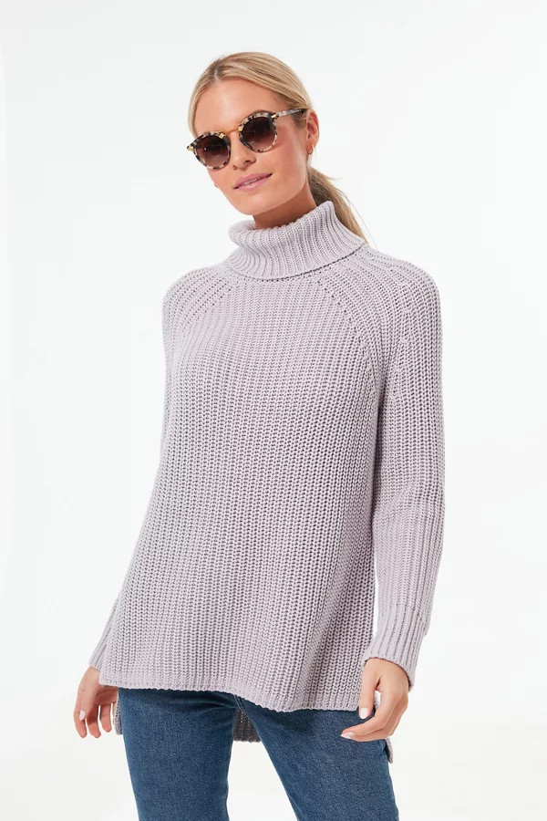 Dove Gray Shaker Turtleneck Sweater | Tuckernuck (US)