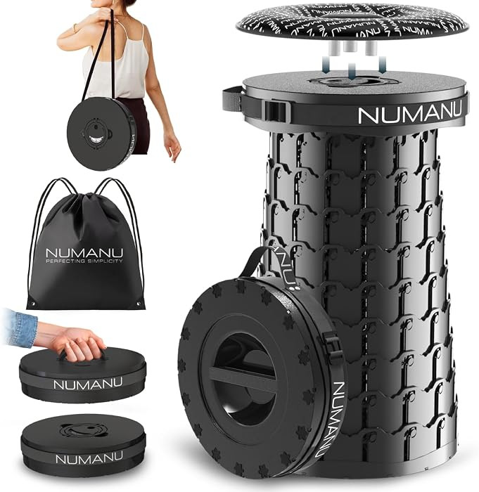 2026 Upgraded XXL Collapsible Stool with Cushion & Bag, 1000lbs Max Weight, 19.7" Heavy Duty Port... | Amazon (US)