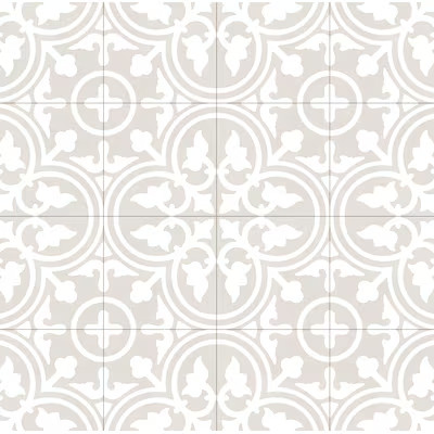 DELLA TORRE Annabelle Gray 8-in x 8-in Glazed Porcelain Encaustic Floor Tile Lowes.com | Lowe's