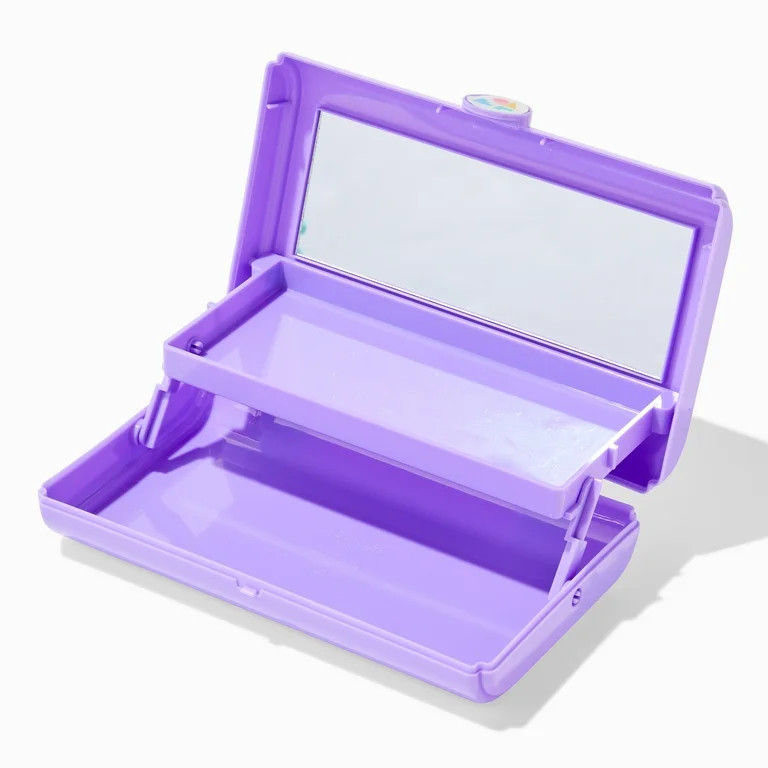 Claire's Caboodles Makeup Case Small - Hard Case With Mirror Touch Up Tote - Purple 8" x 2" x 5" | Walmart (US)