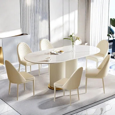 Light luxury simple oval dining table sets | Wayfair North America