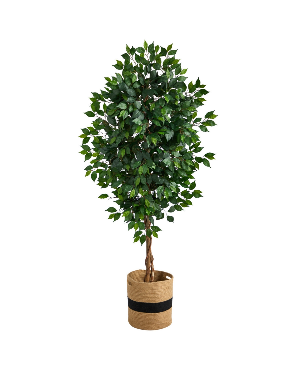 6' Ficus Artificial Tree with Natural Trunk in Planter - Green | Macy's