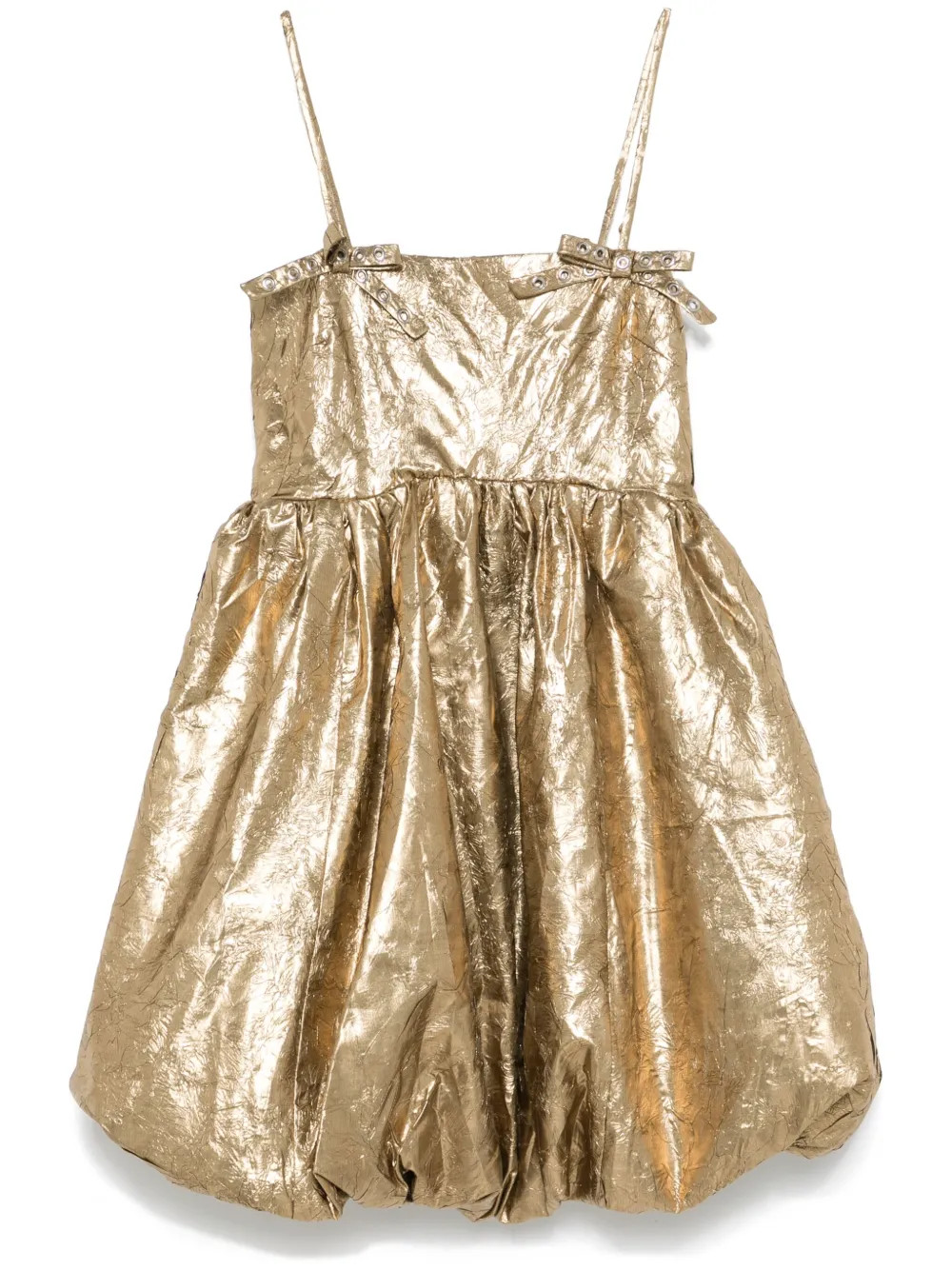 GANNI Shibori Mini Dress | Gold | FARFETCH | Farfetch Global