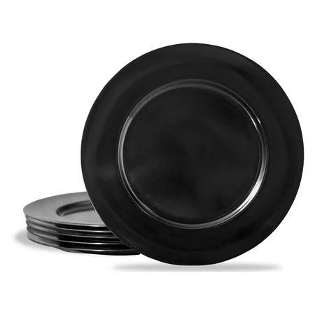 Calypso Basics 6pc Melamine Dinner Plate Set Black | Walmart (US)