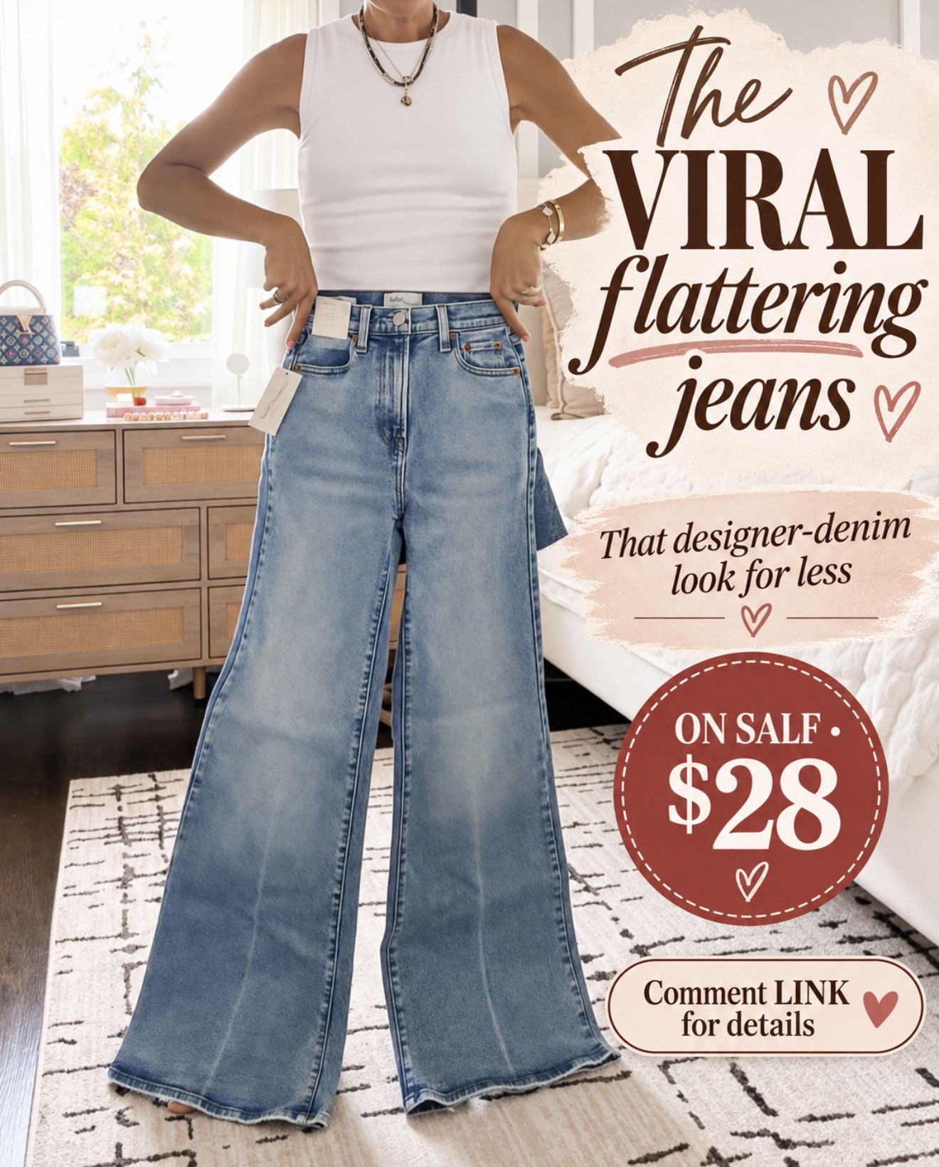 The viral jeans that give you that designer-denim look for just $28! The high rise and dramatic wide leg are SO flattering 🙌🏻 Comment LINK for details!

#LTKSaleAlert #LTKOver40 #LTKSeasonal