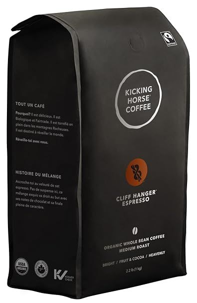 Kicking Horse Coffee, Cliff Hanger Espresso, Medium Roast, Whole Bean, Certified Organic, Fairtra... | Amazon (US)