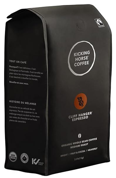 Kicking Horse Coffee, Cliff Hanger Espresso, Medium Roast, Whole Bean, Certified Organic, Fairtra... | Amazon (US)