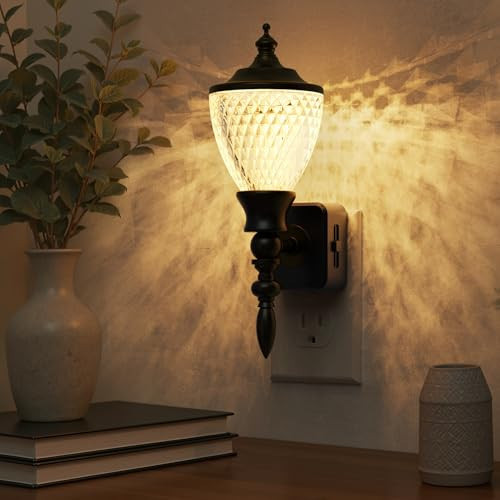 L LOHAS LED Night Lights Plug into Wall,Vintage Night Light with Dusk to Dawn Sensor,3000K Soft White,Brightness Adujstable,Farmhouse Nightlight for Bathroom Hallway | Amazon (US)