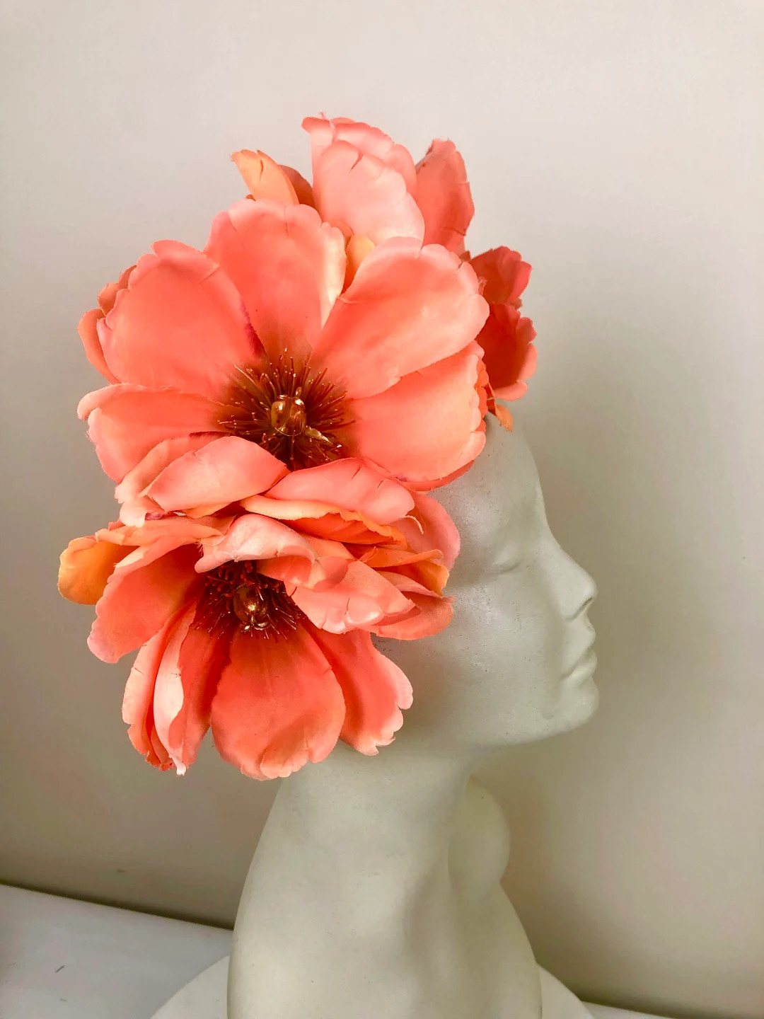 Coral Fascinator- Derby- Magnolia Headband - Etsy | Etsy (US)