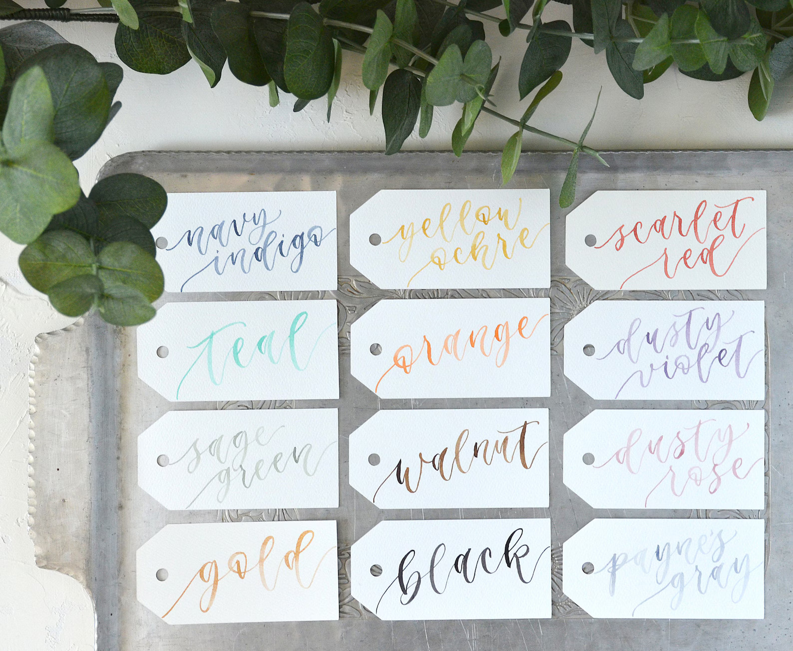 Watercolor Calligraphy Personalized Gift Tags, Textured Wedding Place Cards, Bachelorette Party N... | Etsy (US)