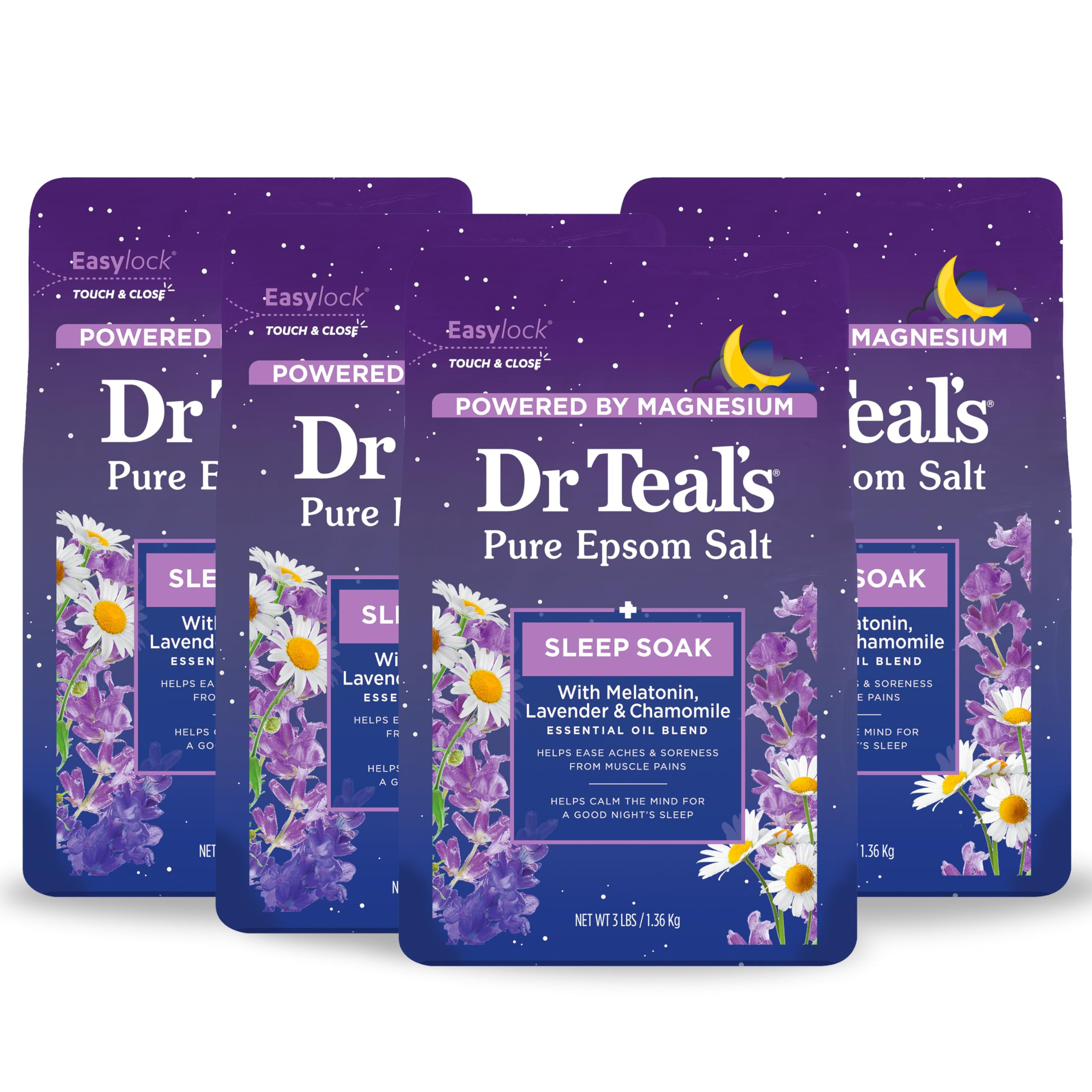 Dr Teal's Pure Epsom Magnesium Salt Soak, Sleep Blend with Melatonin, Lavender & Essential Oils, ... | Amazon (US)